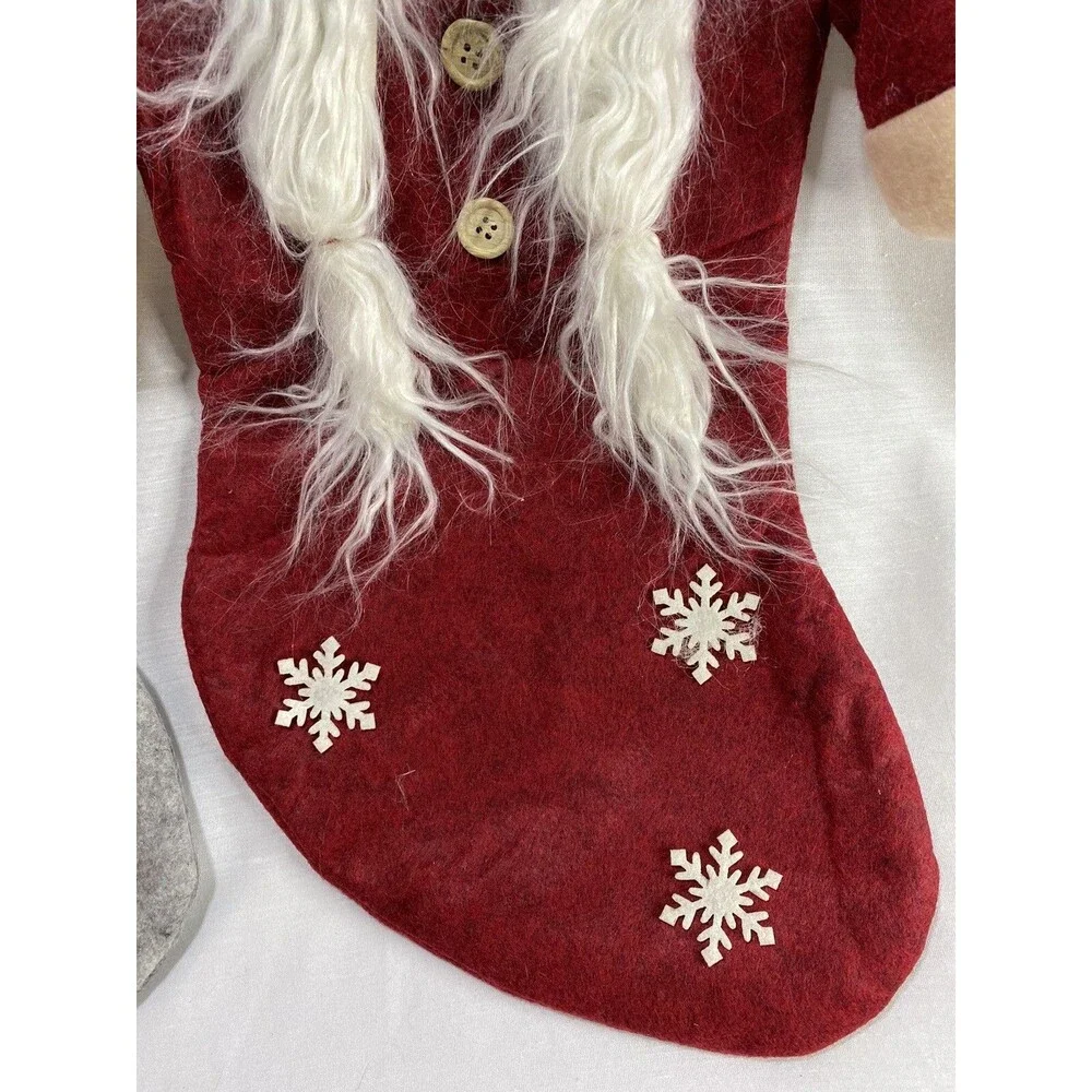 Christmas Stockings 3D Gnomes Plaid Gift Candy Bag Tree Hanging Ornament